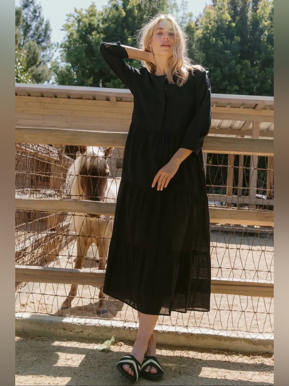 JENNI KAYNE James Tiered Sheer Dress, Size M